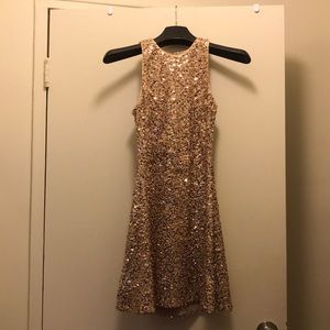 Gold Sequin Cocktail Party Dress the Population